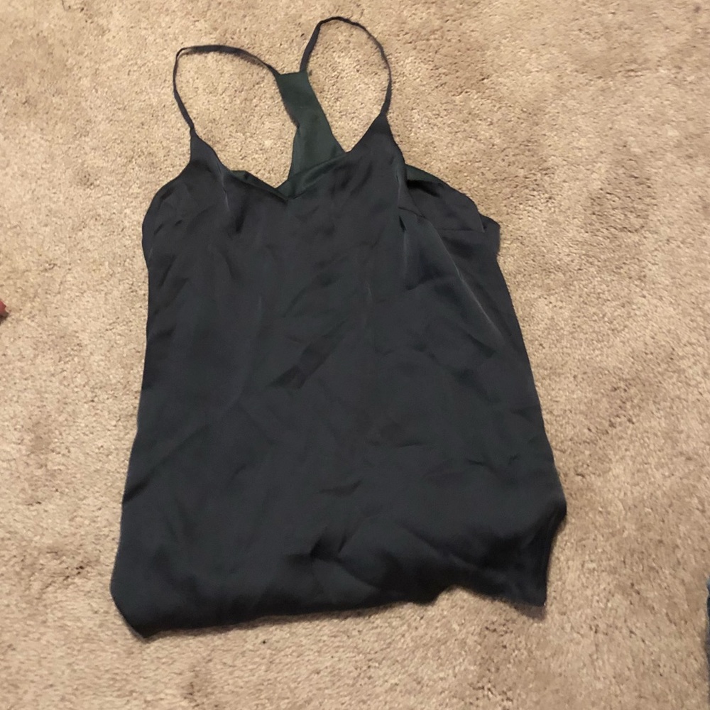 Grey silk tank top